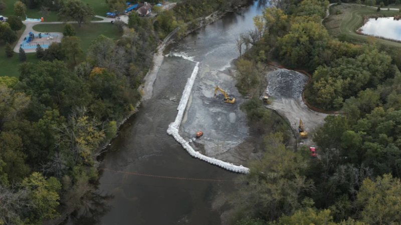 drone image of estabrook falls