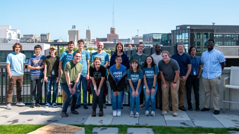 Interns taking a Green Infrastructure tour.