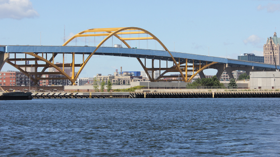 Lake Michigan and the Hoan Bridge