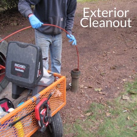 photo of cleaning exterior lateral pipe