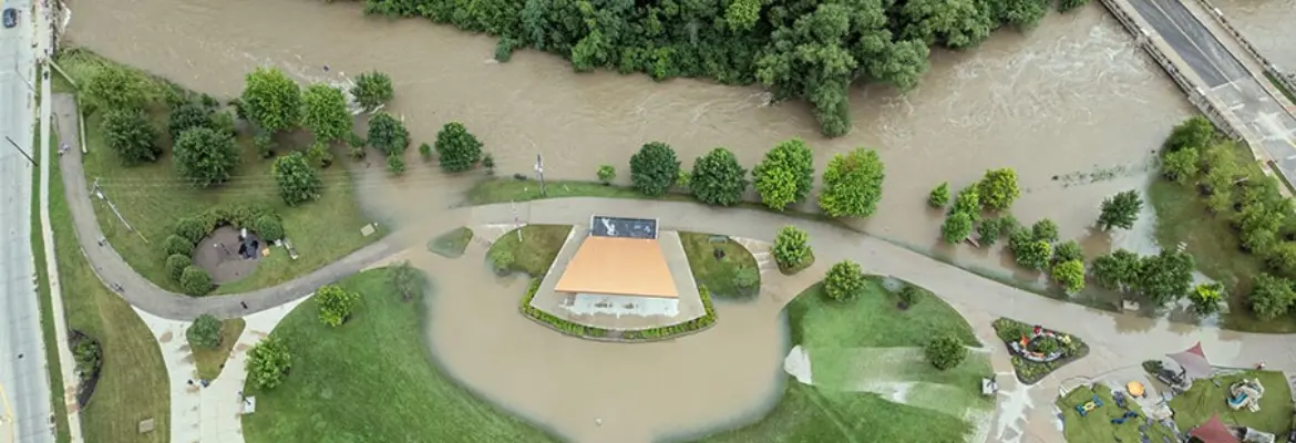 drone photo over hart park flooding in august 2025 mke