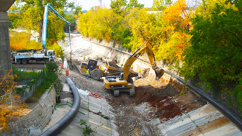 meonomonee river concrete removal