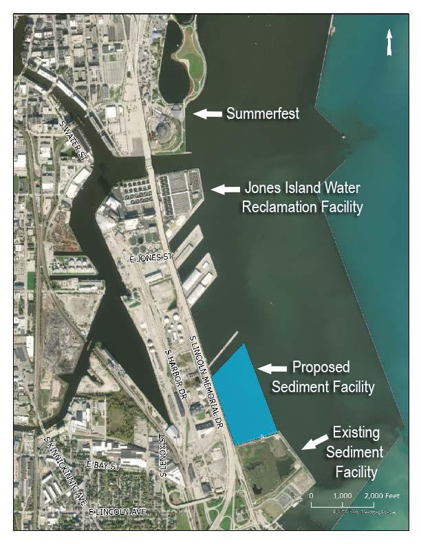 map of proposed dredged materials management facility