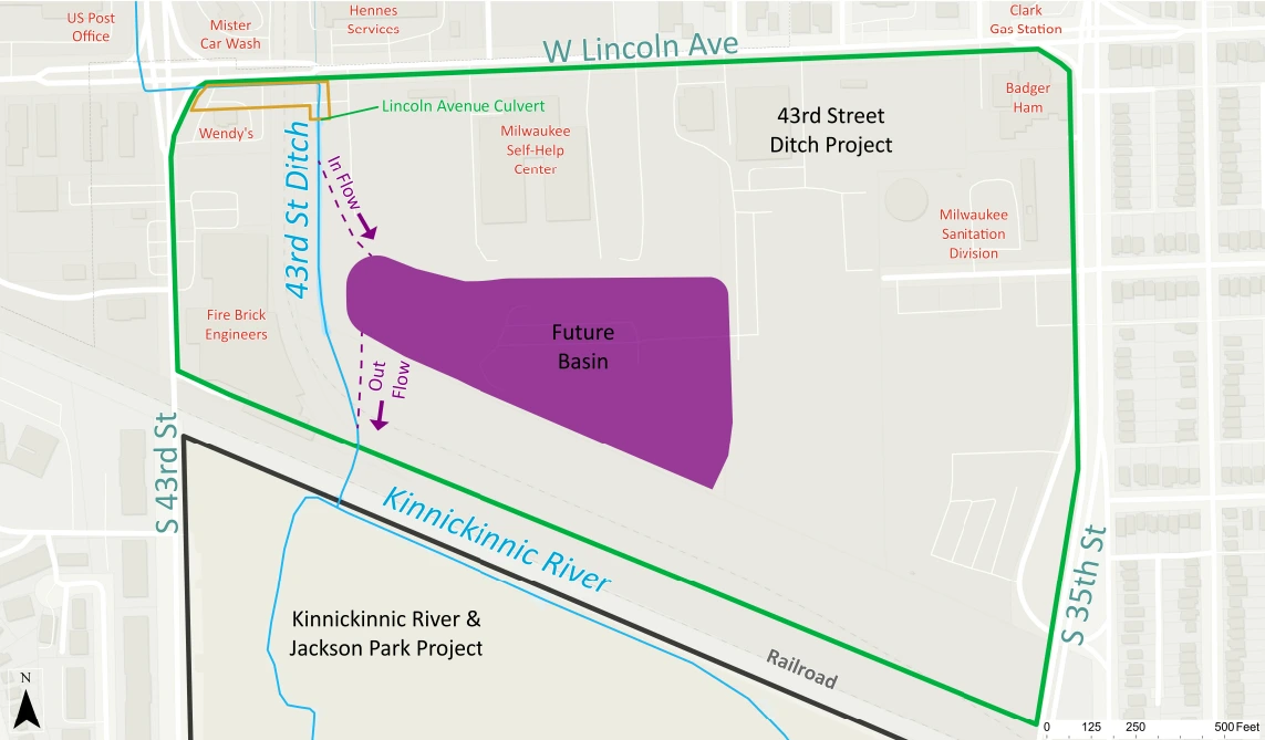 43rd street ditch MMSD project map