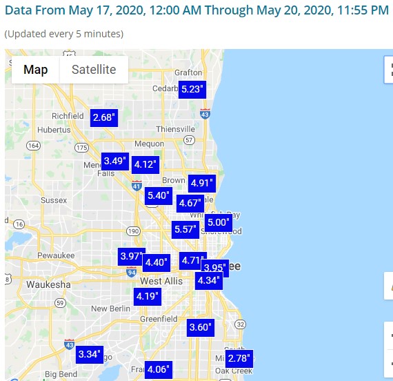 rain gauge data for may 17 2020