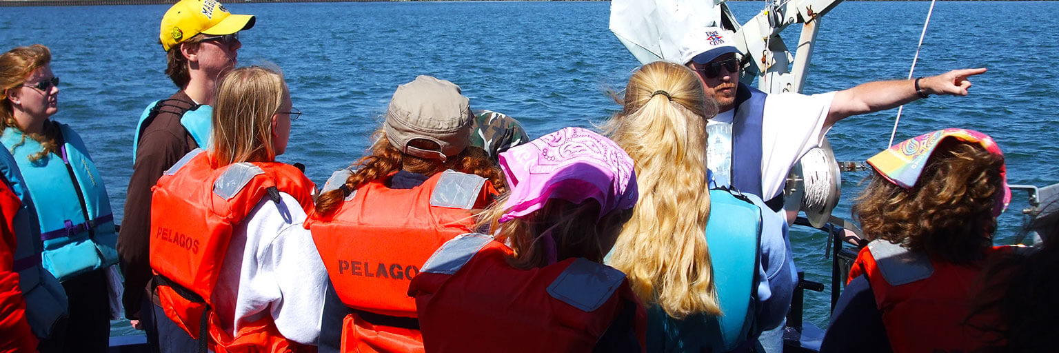 Students on boat tour