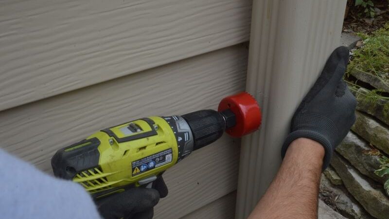 Drill the Downspout for MMSD Rain Barrel