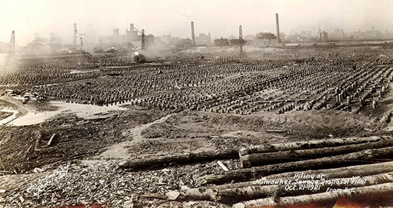 woodpiles used for construction