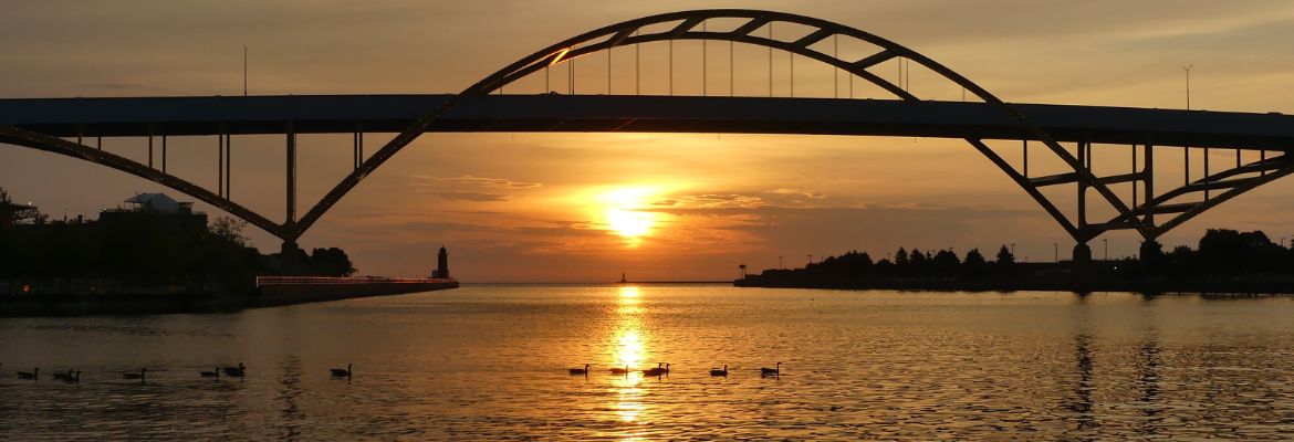 View of the Milwaukee River and the Daniel Hoan Memorial Bridge