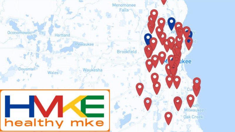 Map of Milwaukee County COVID Vaccination Locations