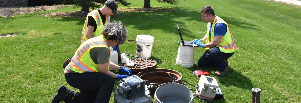 worker monitoring water levels
