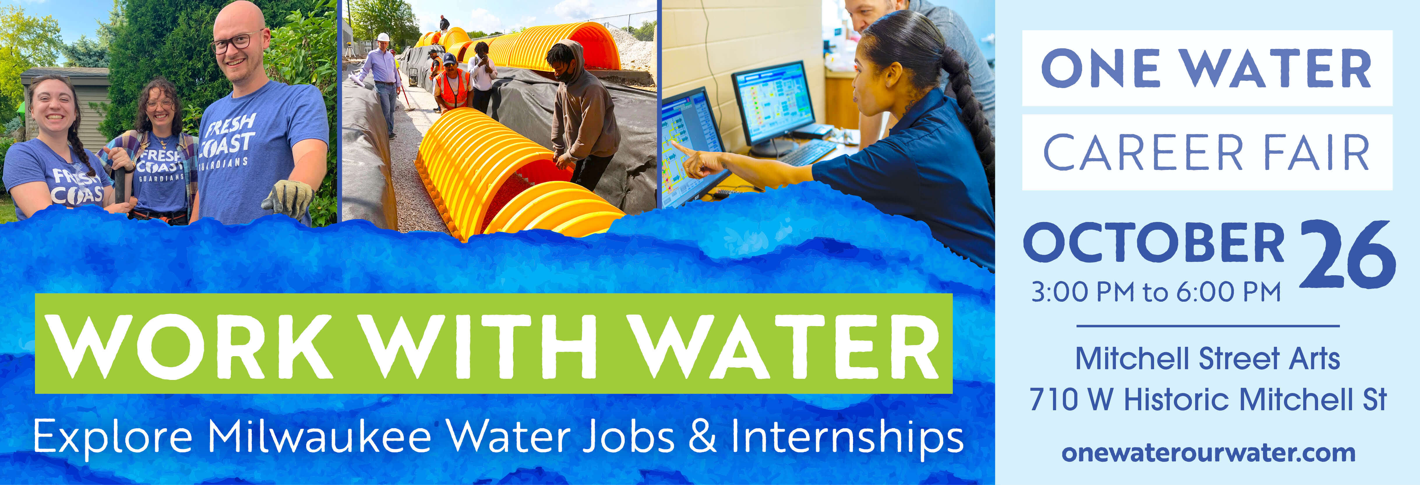 One Water Our Water Career Fair on October 26, 2023 from 3 to 6 pm