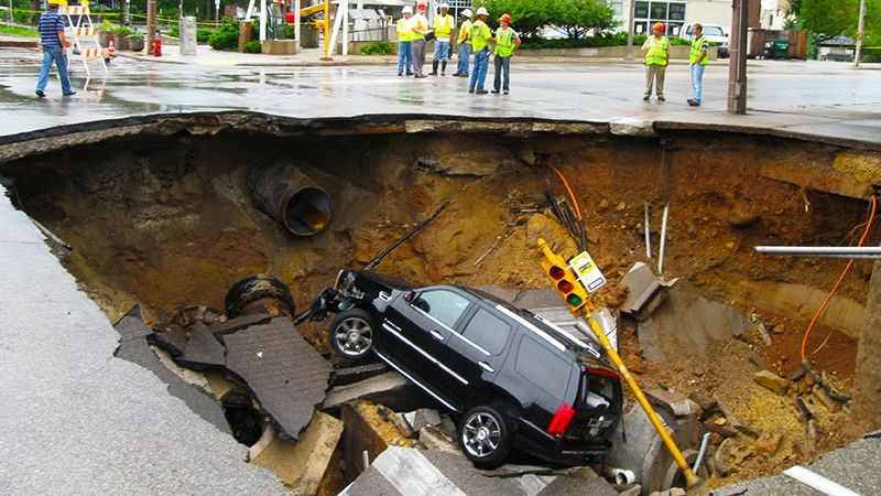 Sinkhole in Milwaukee