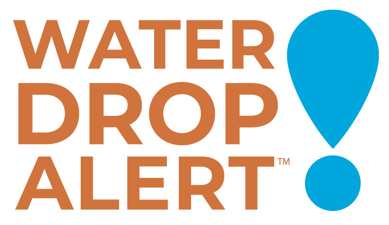 Water drop alert notification graphic