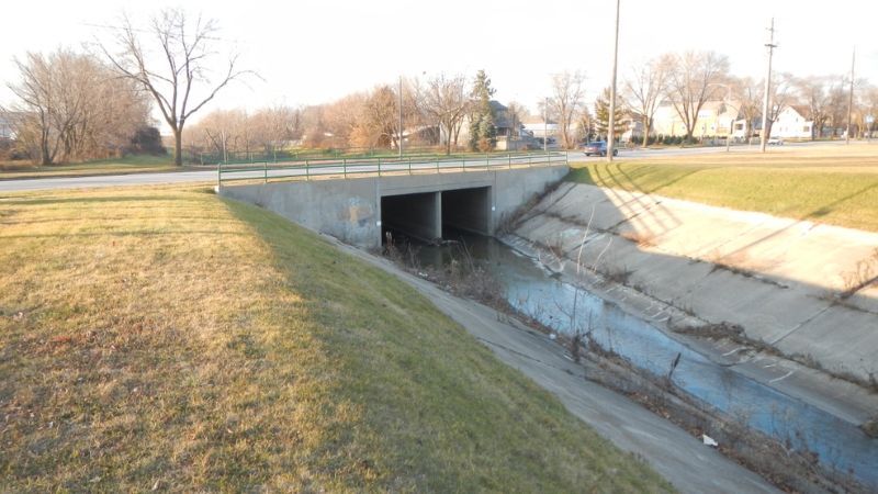 Wilson Park Creek Channel looking west toward South 6th Street