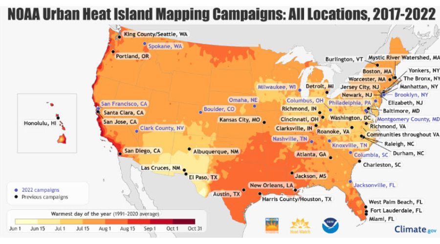 NOAA Urban Head Island Mapping Campaigns