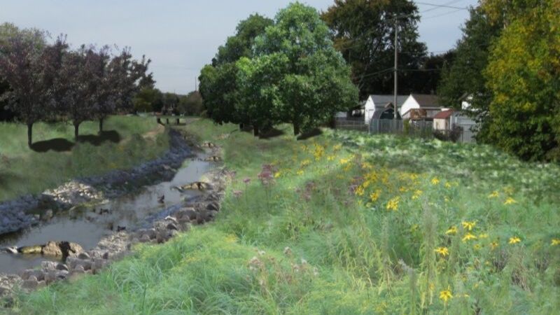 river channel rendering for flood management project